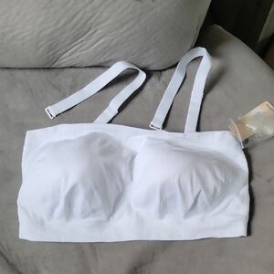 White Women's Intimates Bra Convertible Strapless Bandeau Bra
